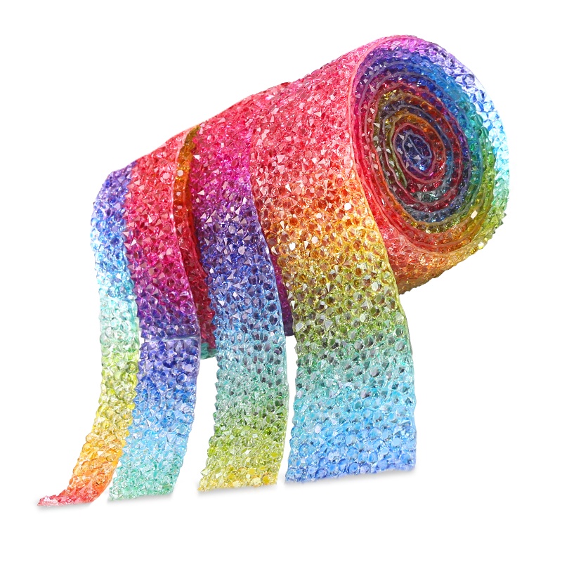 Qiao Băng Keo Đính Đá Giả Pha Lê Màu Cầu Vồng Dùng Trang Trí Quần Áo DIY