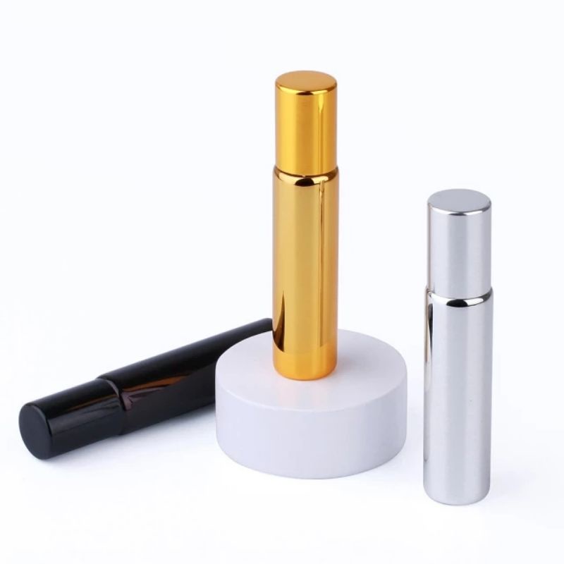 Bao đẹp Mẫu 2022 Set 3 vỏ chai thủy tinh 10ml bi lăn thép đựng nước hoa tinh dầu ,đẹp dễ thương chọn lựa số lượng màu