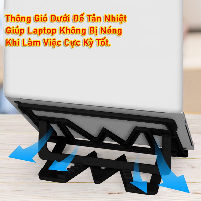 Giá Đỡ Laptop/Macbook/iPad Được Làm Bằng Nhựa ABS Cao Cấp Gấp Gọn, Điều Chỉnh Độ Cao Chắn Chắn, Giúp Tản Nhiệt Tốt | BigBuy360 - bigbuy360.vn