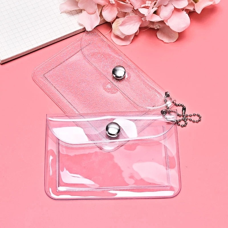 Túi đựng đồ trang điểm/ thẻ tín dụng/ mỹ phẩm bằng PVC trong suốt tiện dụng