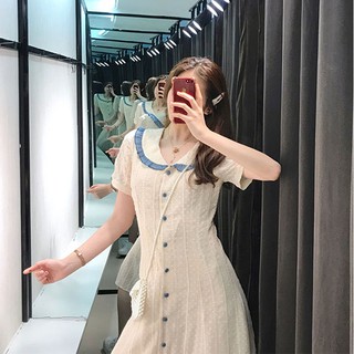 ĐẦM ULZZANG DÁNG DÀI NÚT XANH
