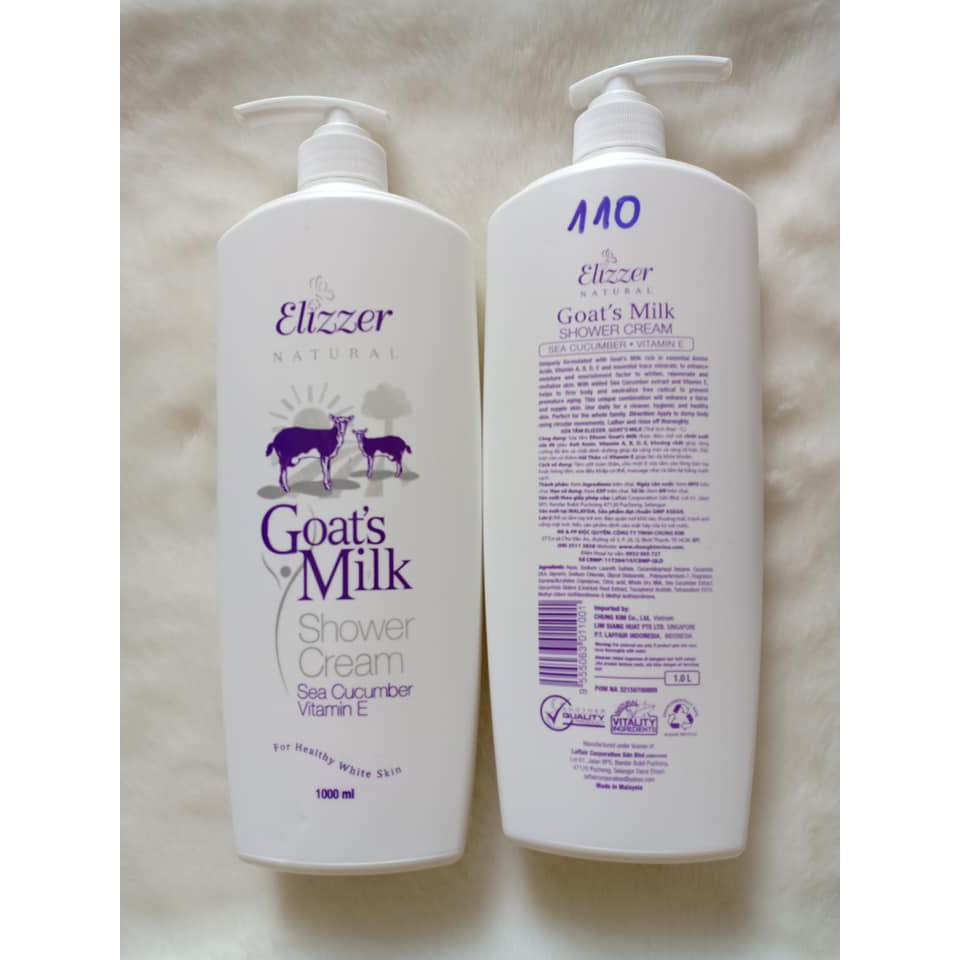 Sữa Tắm Trắng Da Elizzer Chiết Xuất Sữa Dê (500ml)