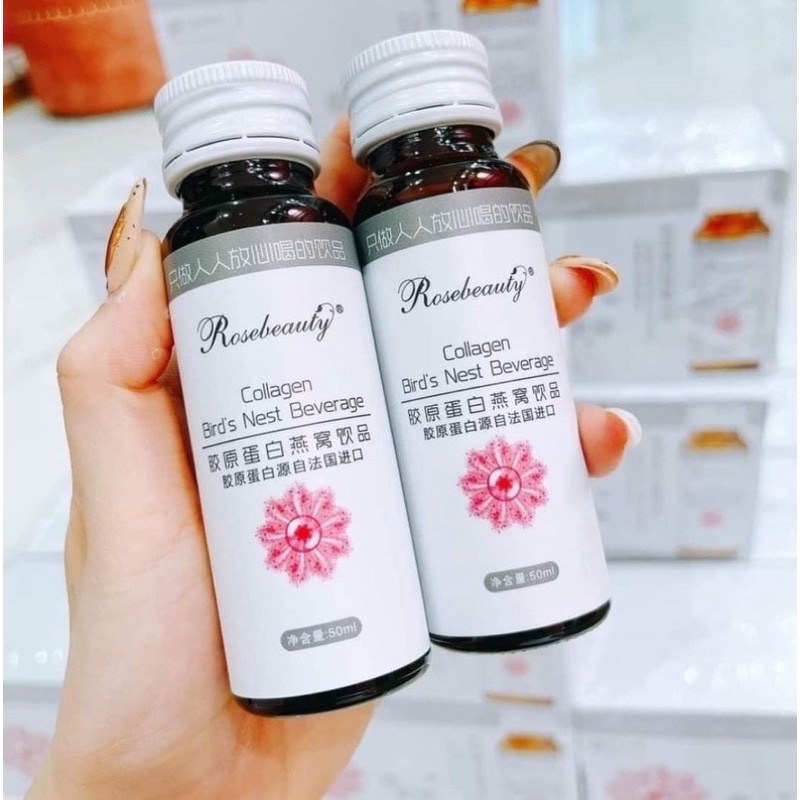 Nước Uống Collagen Rose Beauty Sáng Hồng Rạng Rỡ Căng Bóng hộp 8 lọ