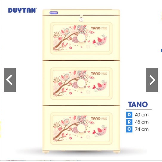 Tủ nhựa Duy Tân Tano 3 ngăn - Nhiều hoa văn