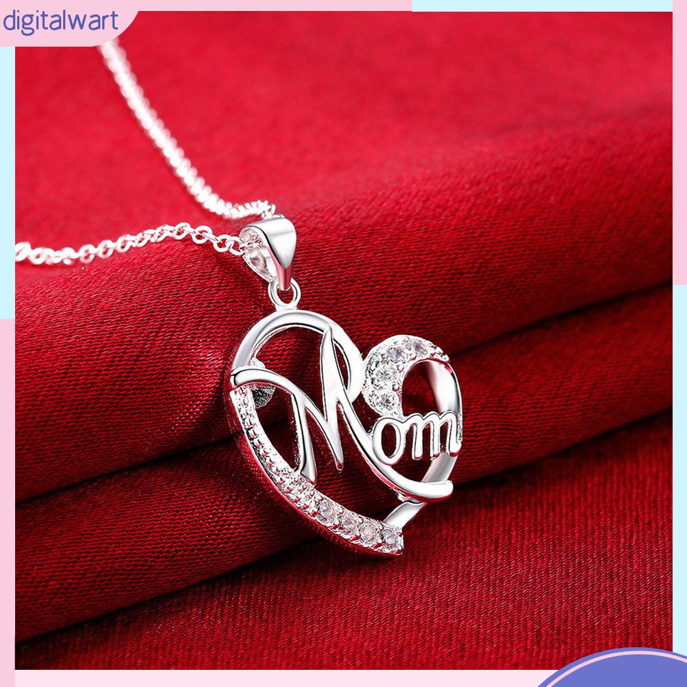 Dây Chuyền Mặt Chữ Mom Đính Đá Thời Trang Dành Cho Nữ