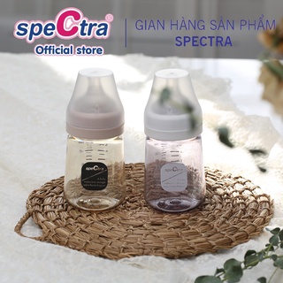 Bình sữa ppsu cổ rộng spectra thân bình màu xanh đen
