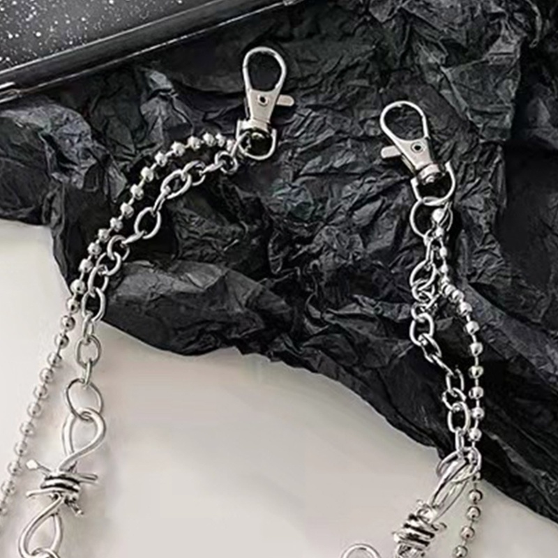 Dây Xích Bằng Hợp Kim Hai Lớp Trang Trí Quần Dài Phong Cách Punk Hiphop
