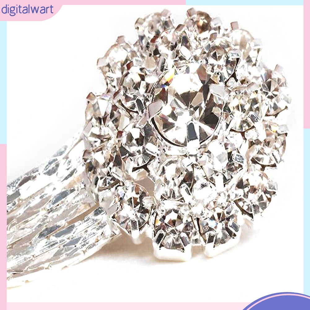 Đôi bông tai hình hoa đính đá, dáng rơi thời trang cho nữ