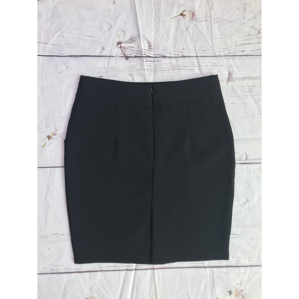 [ GIÁ CỰC SỐC CHỈ HÔM NAY] Chân váy ôm công sở thiết kế cơ bản xẻ sau vải tuyết mưa loại 1 màu đen có túi 2 bên CVOD008 | BigBuy360 - bigbuy360.vn