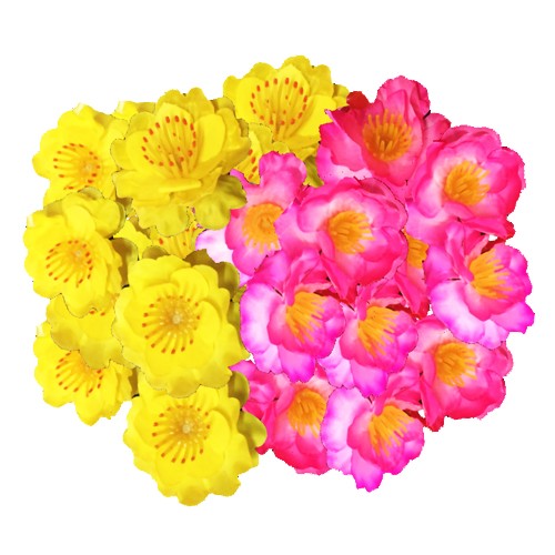 Bịch Bông Mai giả , Bông Đào giả trang trí được ưa chuộng nhất, bịch 36 bông, Kiều Tân Nhiên