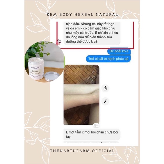 [ SỈ 5 HỦ ] Kem body dưỡng trắng da Herbal Natural 300GR