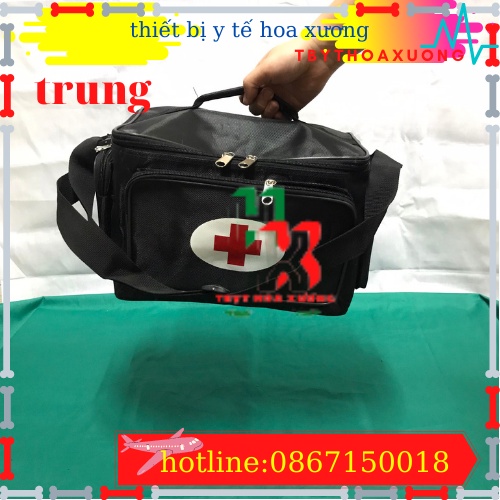 Túi Cứu Thương Cỡ Trung 30x20x22cm - Túi Y Tế ( Màu Đen)