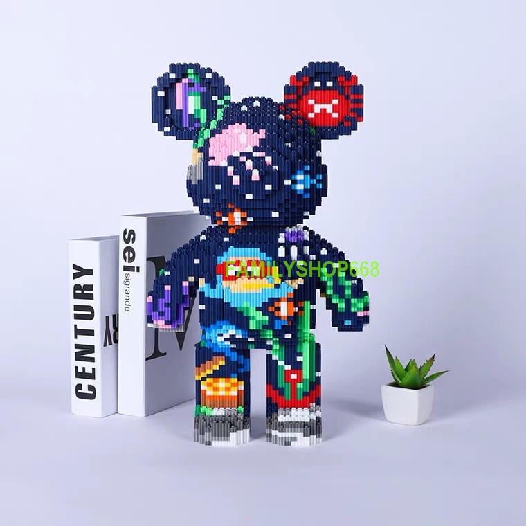 Xếp hình le.go Gấu Bearbrick 45cm Đồ chơi lắp ráp mô hình cỡ lớn Hàng Đẹp bear bricK