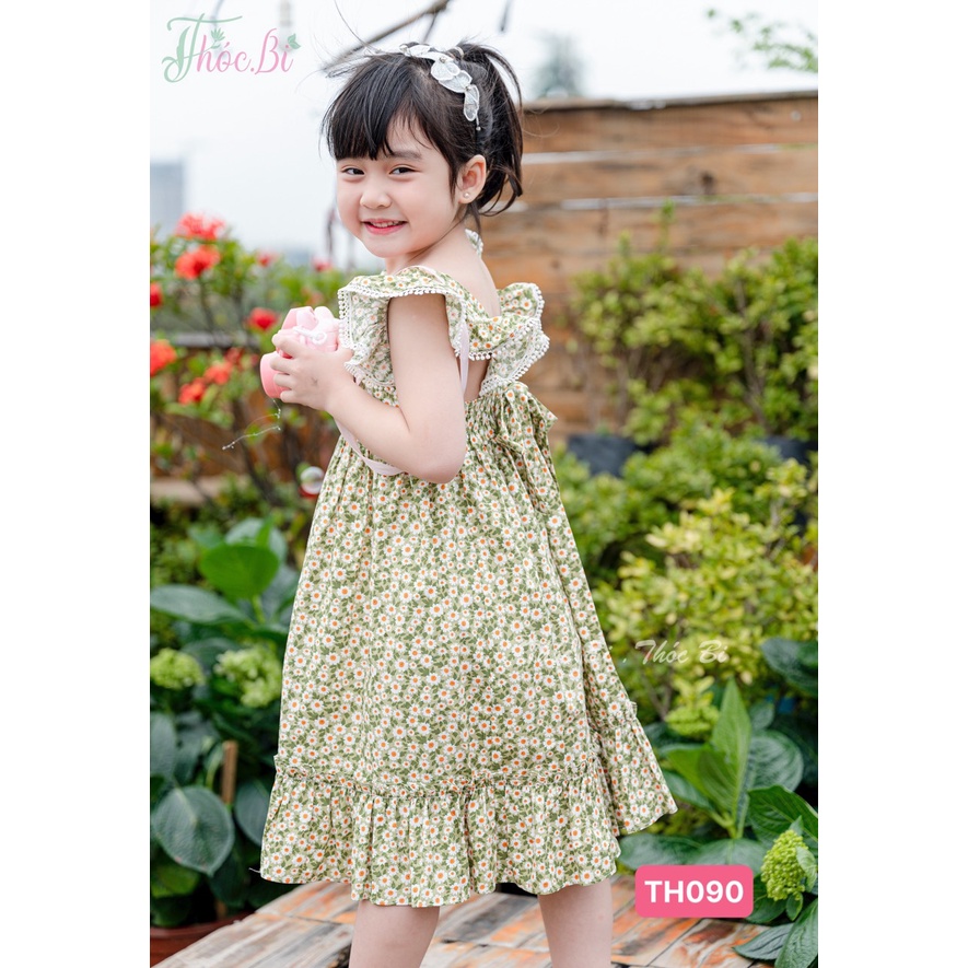 Váy Bé Gái Thô Cotton, Đầm Bé Gái Dáng Maxi Mềm Mát Size 1 Đến 10 Tuổi