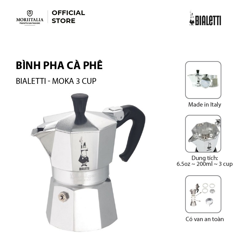 Bình pha cafe Bialetti - Moka 3 cup - 990001162
