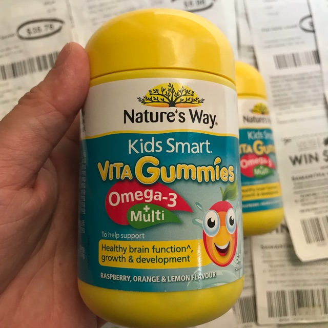 KẸO MỀM VITA GUMMIES DẦU CÁ OMEGA-3 + VITAMIN NATURE'S WAY CHO BÉ 50 VIÊN.