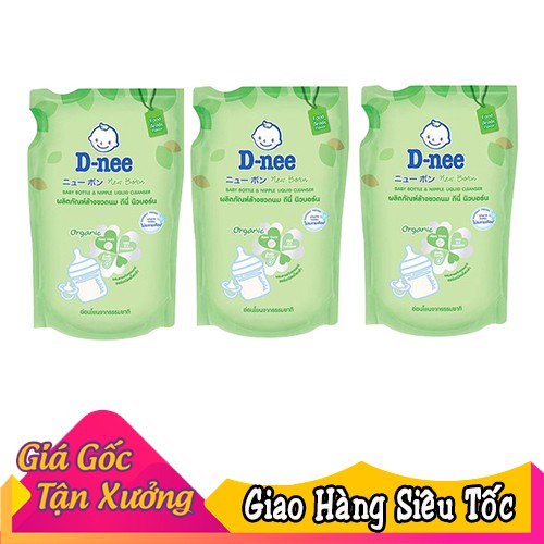 Combo 3 Bịch Nước Rửa Bình Sữa Dnee ORGANIC Túi 600ml Thái Lan