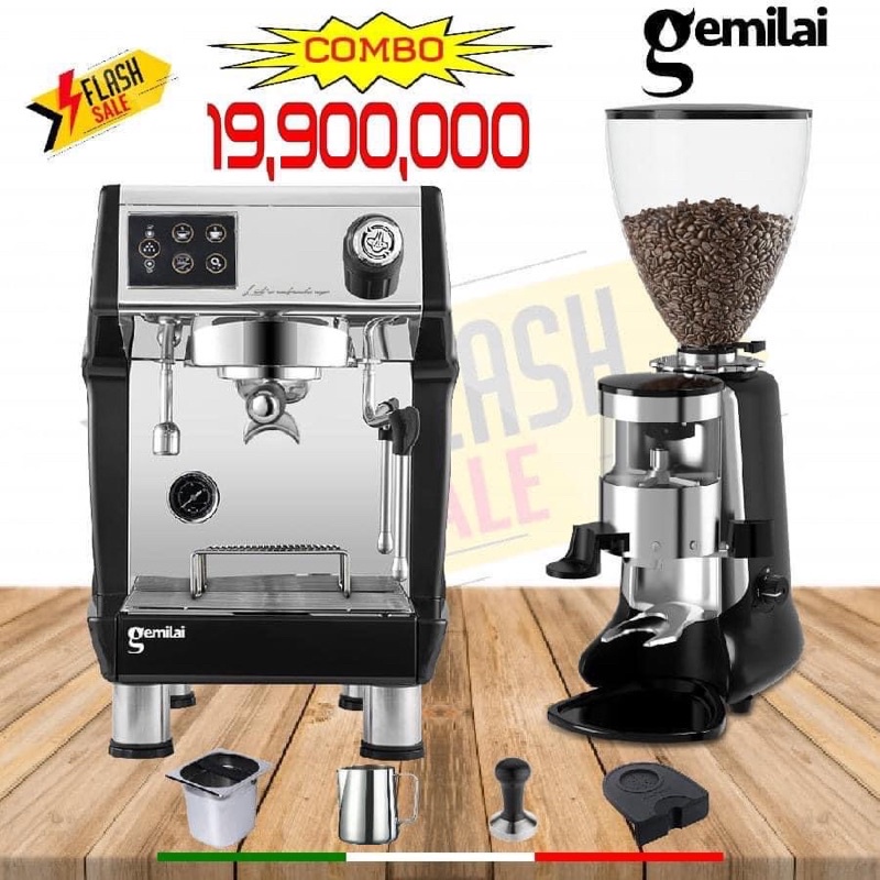 Combo  Máy Pha Cà Phê CRM3200 B + Máy Xay HC600 Chuyên Nghiệp pha cafe