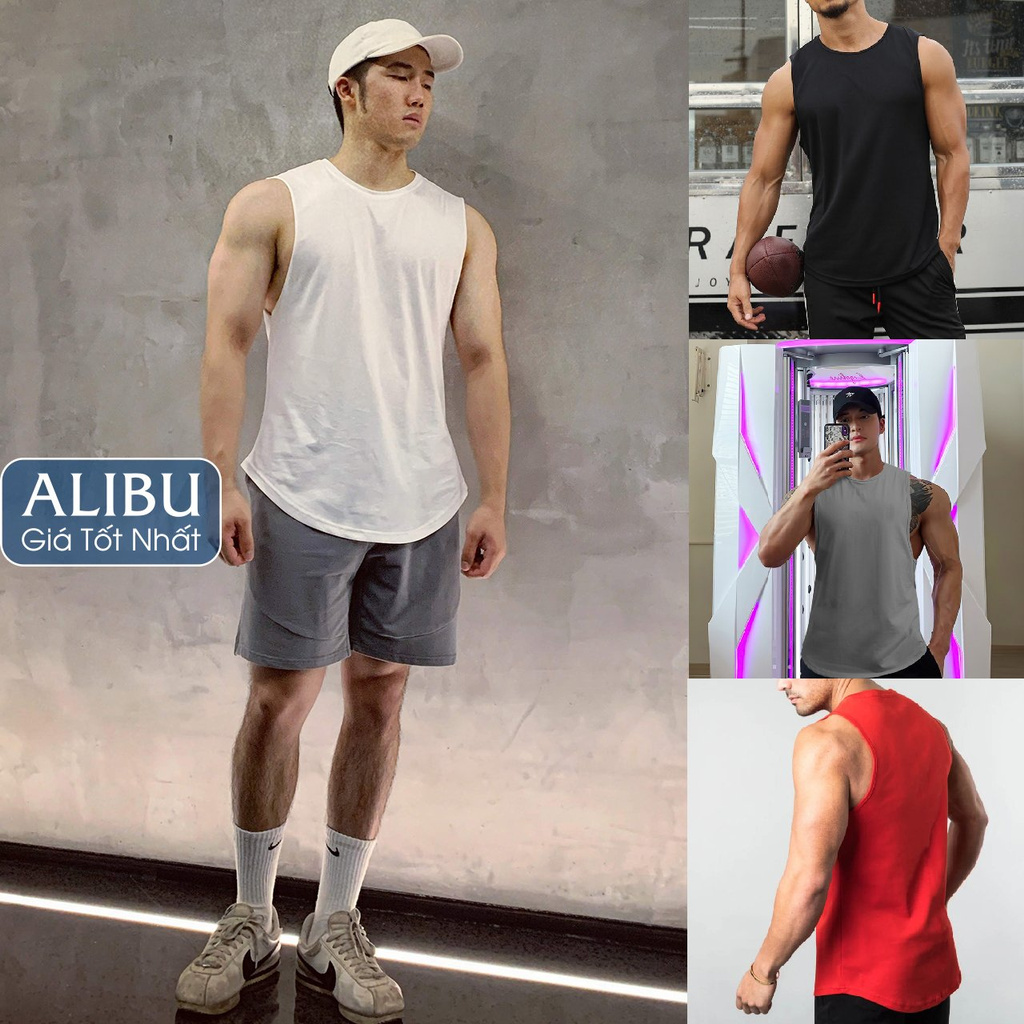 [Mã SKAMA07 giảm 8% TỐI ĐA 50K đơn250K] Áo thun lạnh ba lỗ nam, áo thể thao tanktop HN co giãn 4 chiều - ALIBU