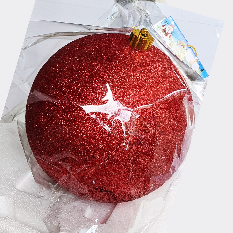 Trái châu quả cầu kim tuyến màu trang trí noel, trang trí tiệc và trang trí lễ hội, đường kính 16cm. NOELC16