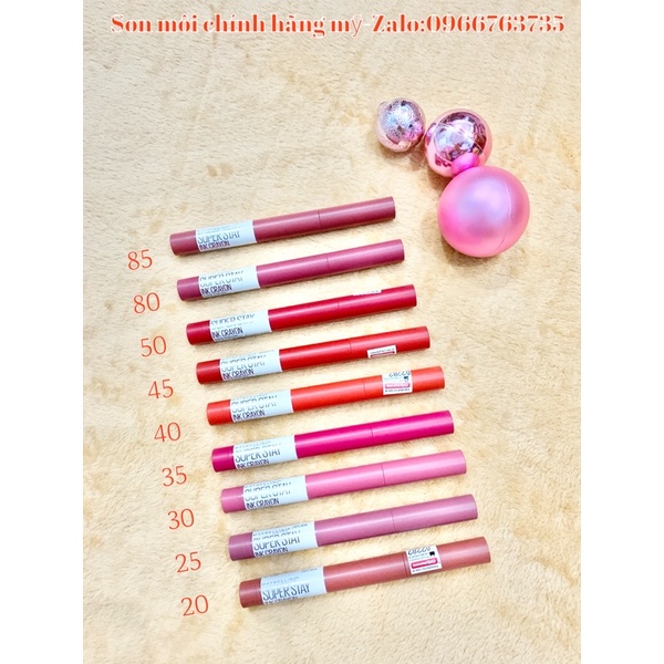 Son Maybelline SuperStay Ink Crayon chính hãng mỹ