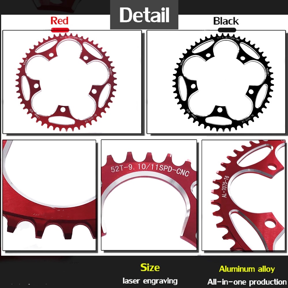 Đĩa xích xe đạp 50 - 60T 130BCD bằng hợp kim nhôm cao cấp