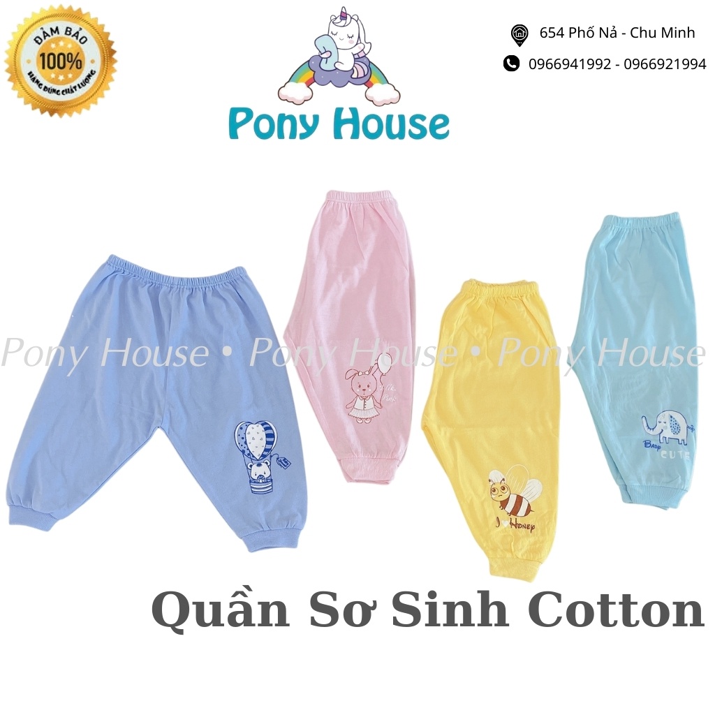 Quần Dài Sơ Sinh -  Quần Chục Dài Bo Gấu Thái Hà Thịnh 100% Cotton Mềm, Mịn Mát Cho Bé Trai Bé Gái Sơ Sinh