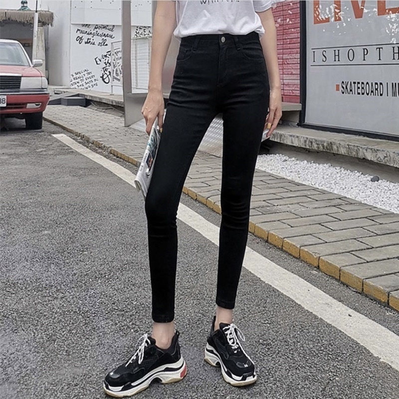 Quần jean đen dài bigsize basic