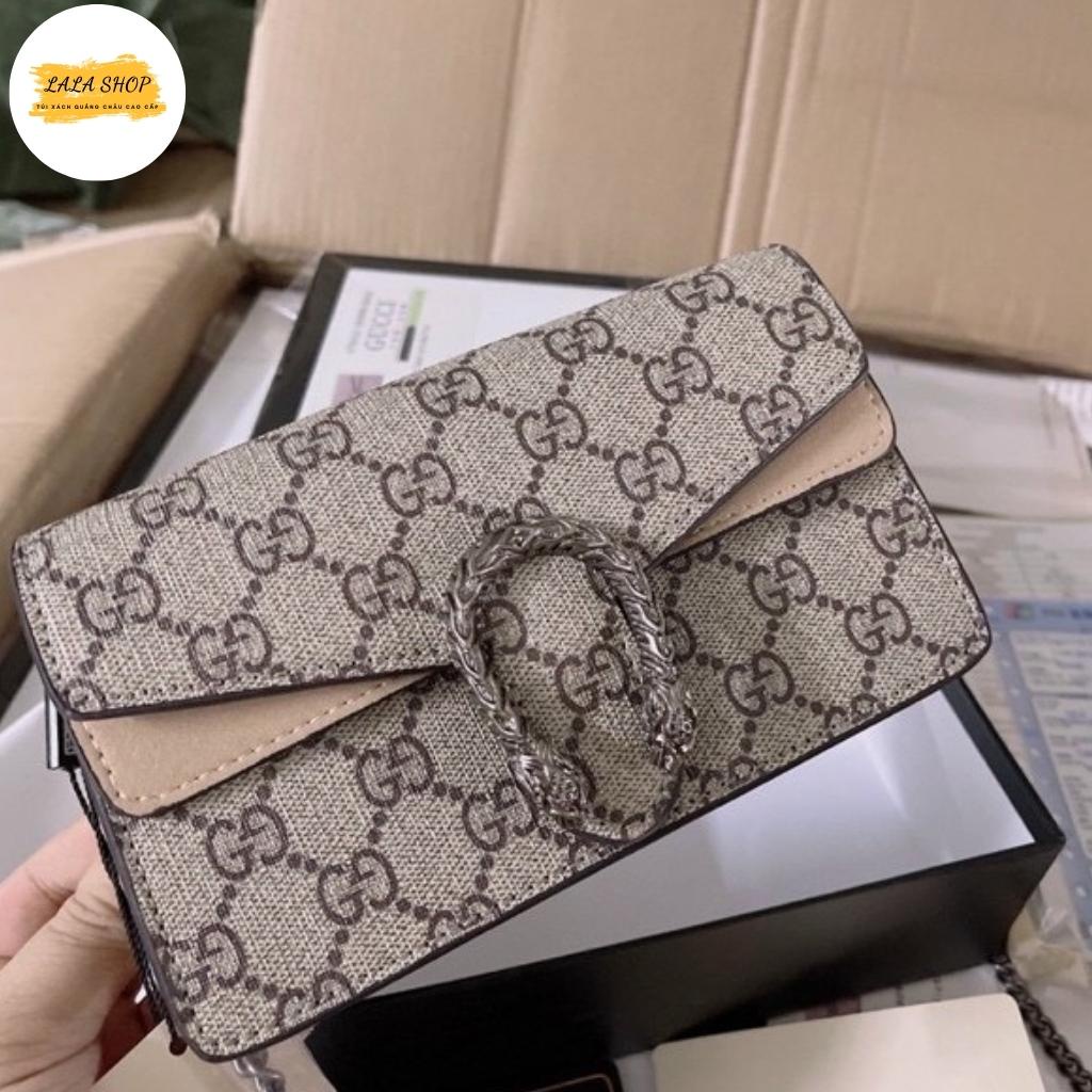 Túi xách G.C đầu rồng nâu - Túi đeo chéo Quảng Châu Size 20cm - Full Box Tag