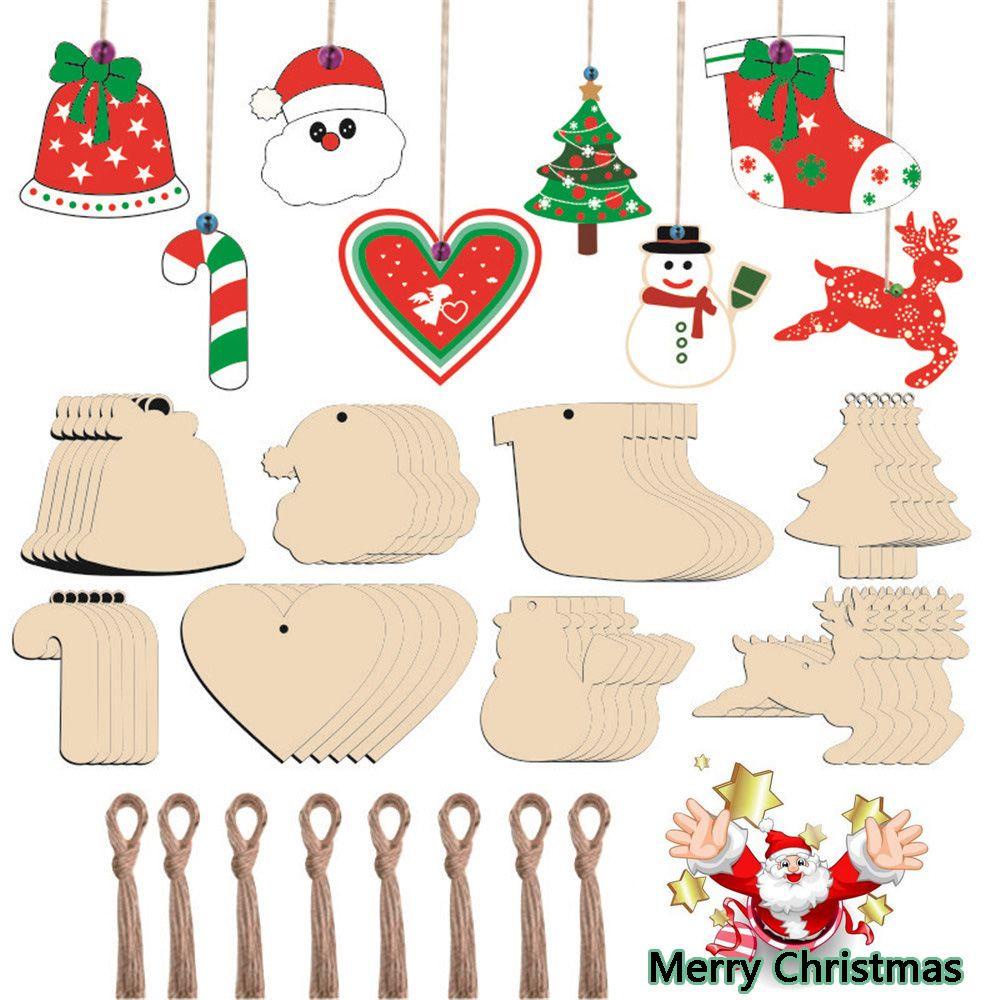 Bộ 10 Miếng Gỗ Tròn Trang Trí Giáng Sinh