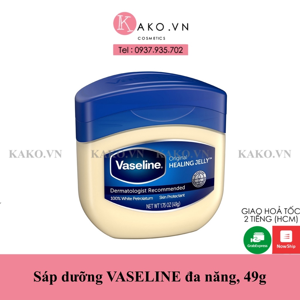 Sáp dưỡng đa năng Vaseline 100% White Petrolatum Jelly - Original Healing, 49g