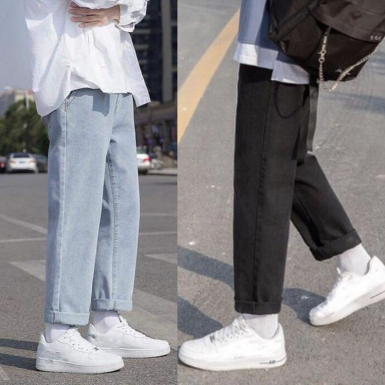 Quần jean baggy nam ống rộng dáng suông chất bò cực đẹp *