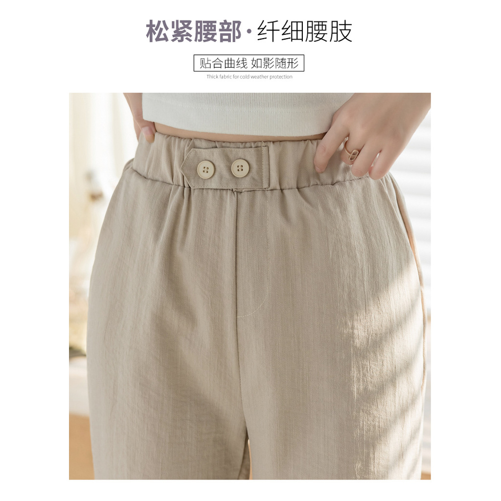Quần Dài Cotton Lanh Ống Rộng Thời Trang Cho Nữ | BigBuy360 - bigbuy360.vn