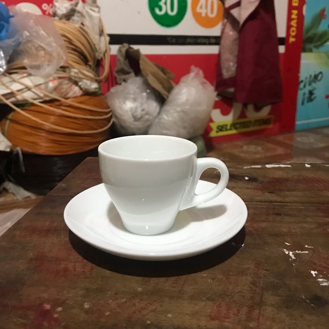 Combo 10 bộ cốc đĩa cafe espresso, cafe ép máy