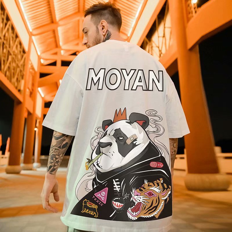 áo nam Tay Ngắn In Hình Gấu Trúc Cá Tính Size S-8Xl