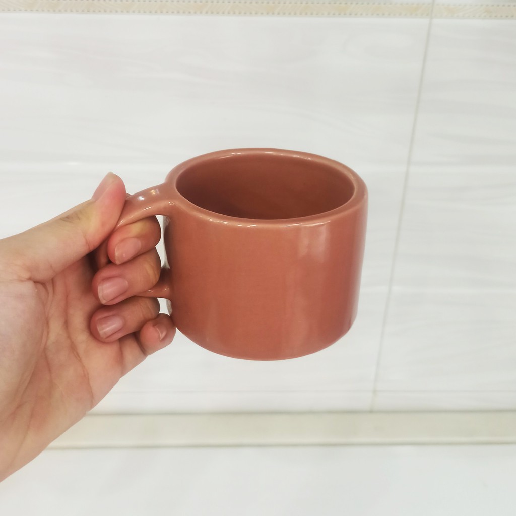 Ly gốm màu tự nhiên có quai | Cốc cà phê gốm - Natural color ceramic cup