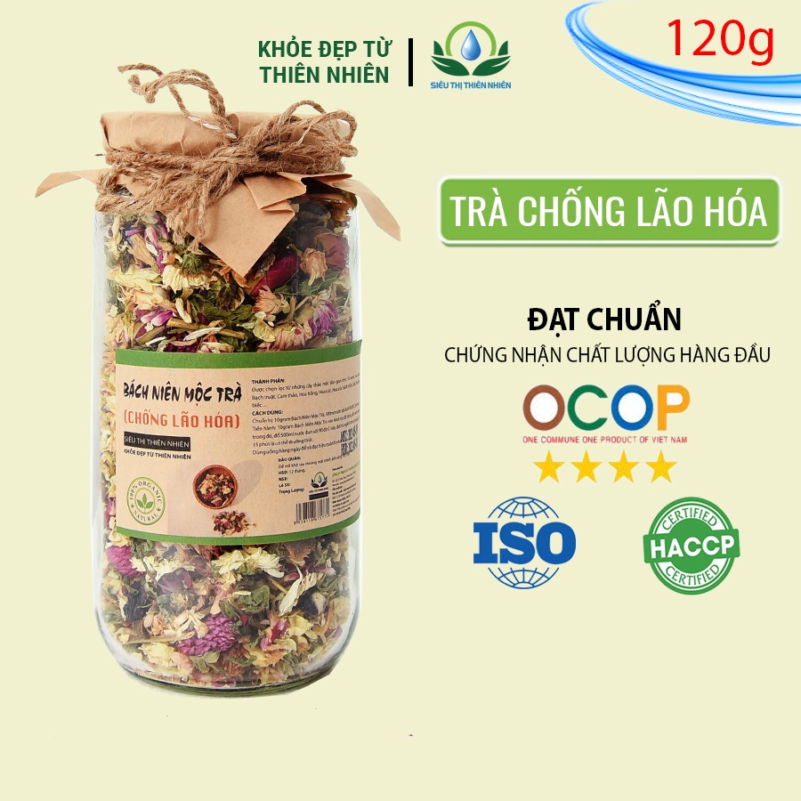 Trà chống lão hóa Mộc Sắc - Bách niên mộc trà, trà làm đẹp da của Siêu thị thiên nhiên