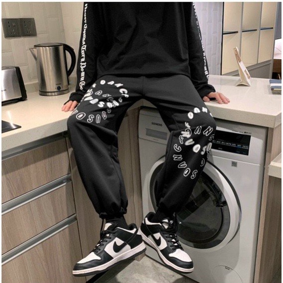 Quần dài ống rộng ⚡️ Giá Sập Sàn ⚡️ Quần Nỉ jogger thể thao POUS bó chân unisex nam nữ phong cách đường phố M01