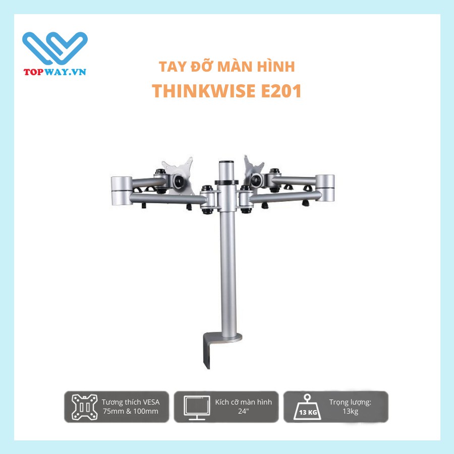 [GIÁ ĐỠ] GIÁ TREO 2 MÀN HÌNH 24 INCH GẮN BÀN THINKWISE E201