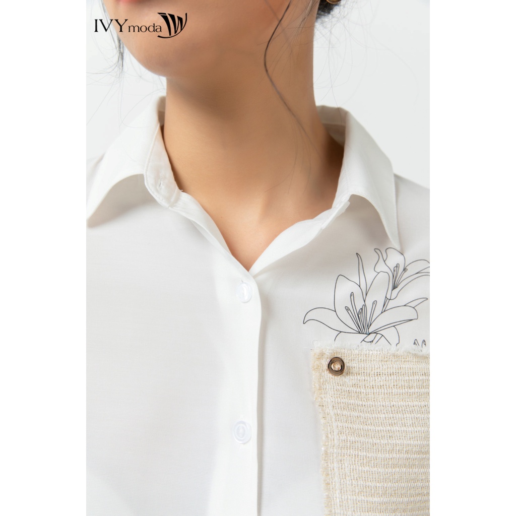 Áo sơ mi nữ ráp vải IVY moda MS 17M5781