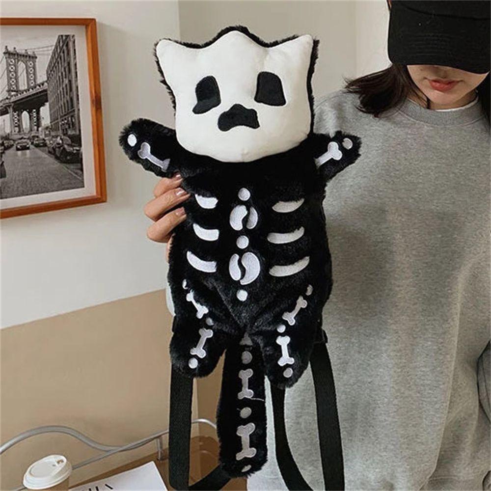 Balo Đeo Vai Hình Đầu Lâu Phối Lông Dễ Thương Xinh Xắn