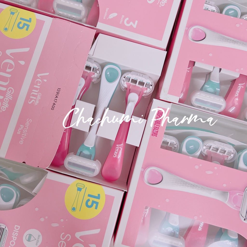 Dao cạo Gillette Venus Sensitive plus đầu 3 lưỡi cho da nhạy cảm