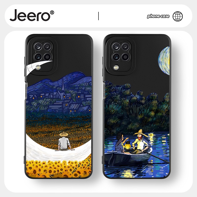 Ốp lưng JEERO mềm dễ thương đẹp độc lạ đen Cho samsung A03 A12 M12 F12 A13 A32 M32 A51 M40S A515F A52 A52 4G 5G HFF1460