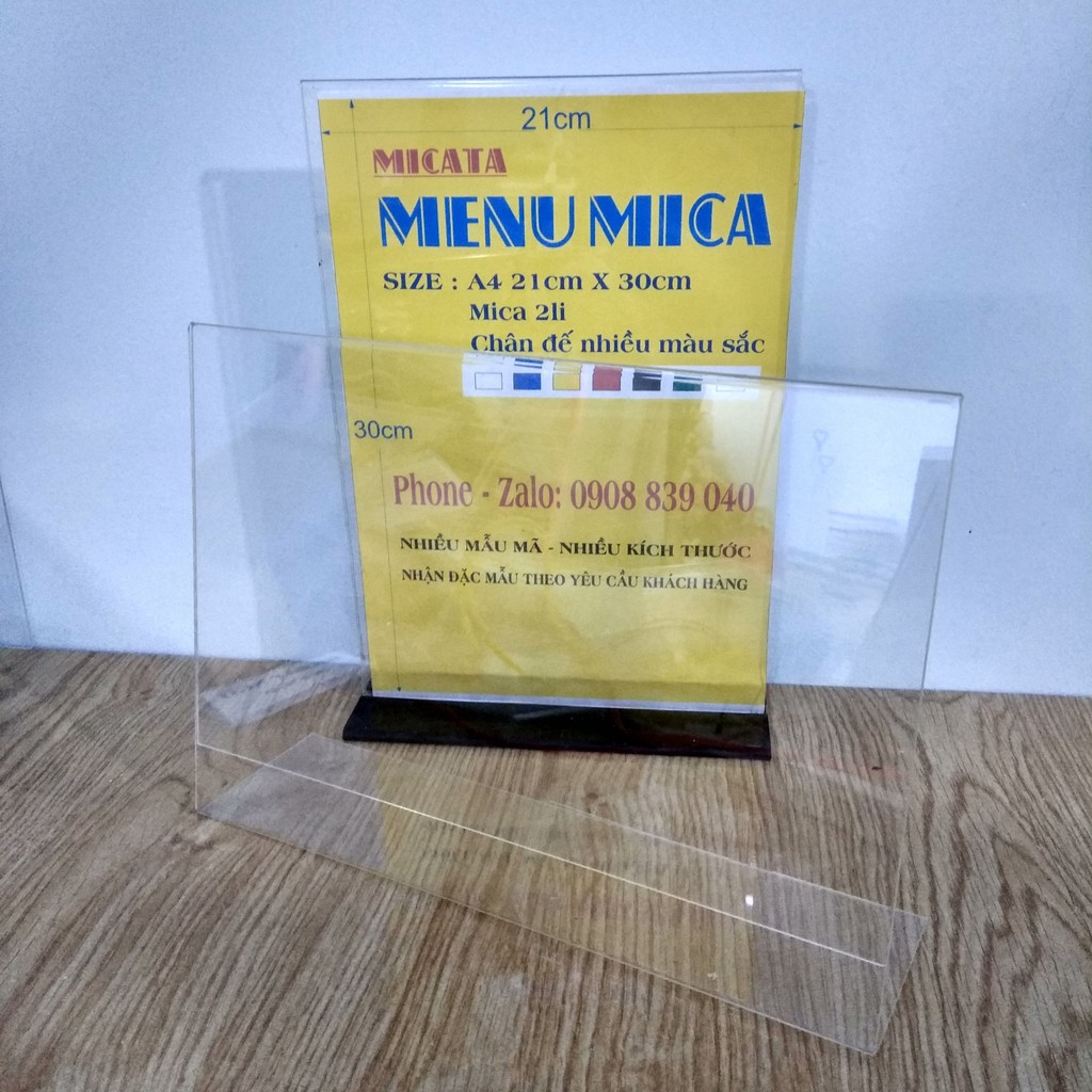 MENU MICA A4 L NGANG 1 MẶT 30X21