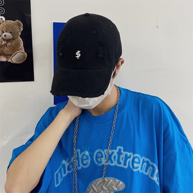 [Augustcloth] Mũ/ nón lưỡi trai denim rách phong cách Hàn Quốc