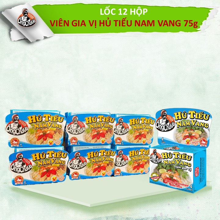 Viên gia vị Hủ tiếu Nam Vang Ông Chà Và 75gr - Lốc 12 hộp x 75g