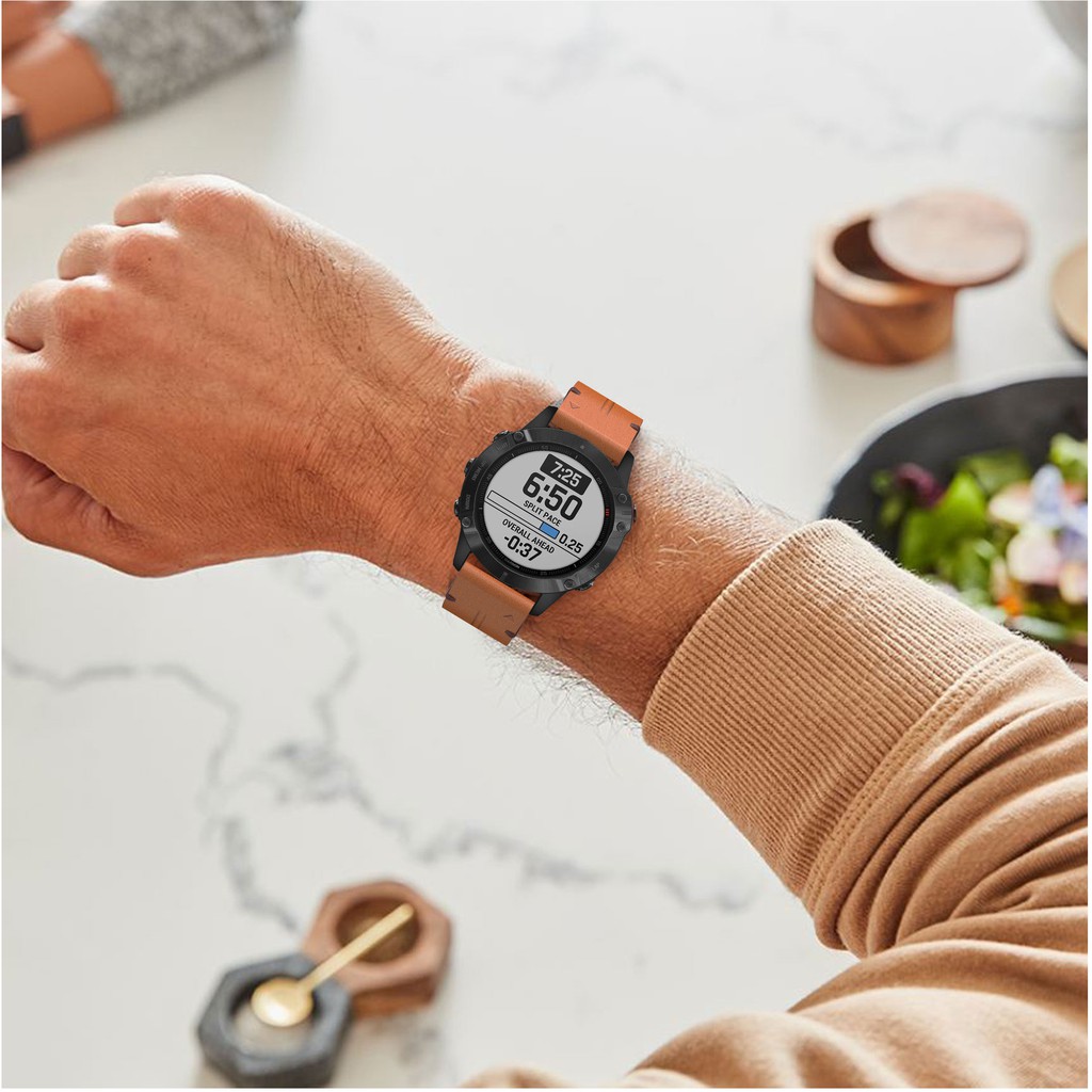 Dây đeo bằng da thật dành cho đồng hồ Garmin Fenix 6/6 Pro/Fenix 5/5 Plus/Forerunner 935/945/Instinct/Quatix5 Sapphire