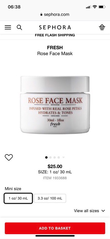 Mặt nạ Hoa Hồng se lỗ chân lông FRESH Rose Face Mask