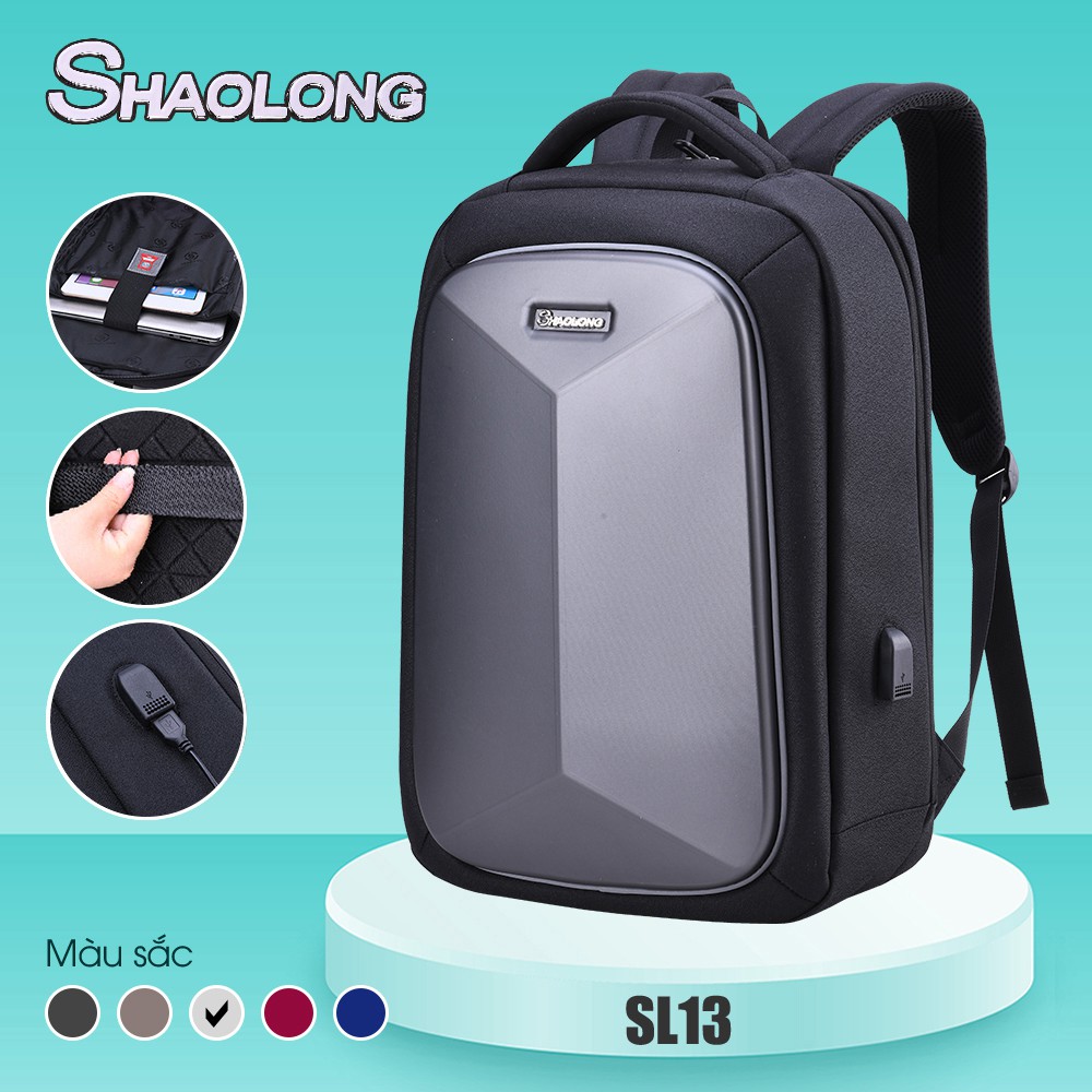 Balo nam nữ công sở balo unisex chống trộm chống thấm nước ngăn laptop 15 inch có cổng sạc USB tiện lợi SHAOLONG SL13 #8
