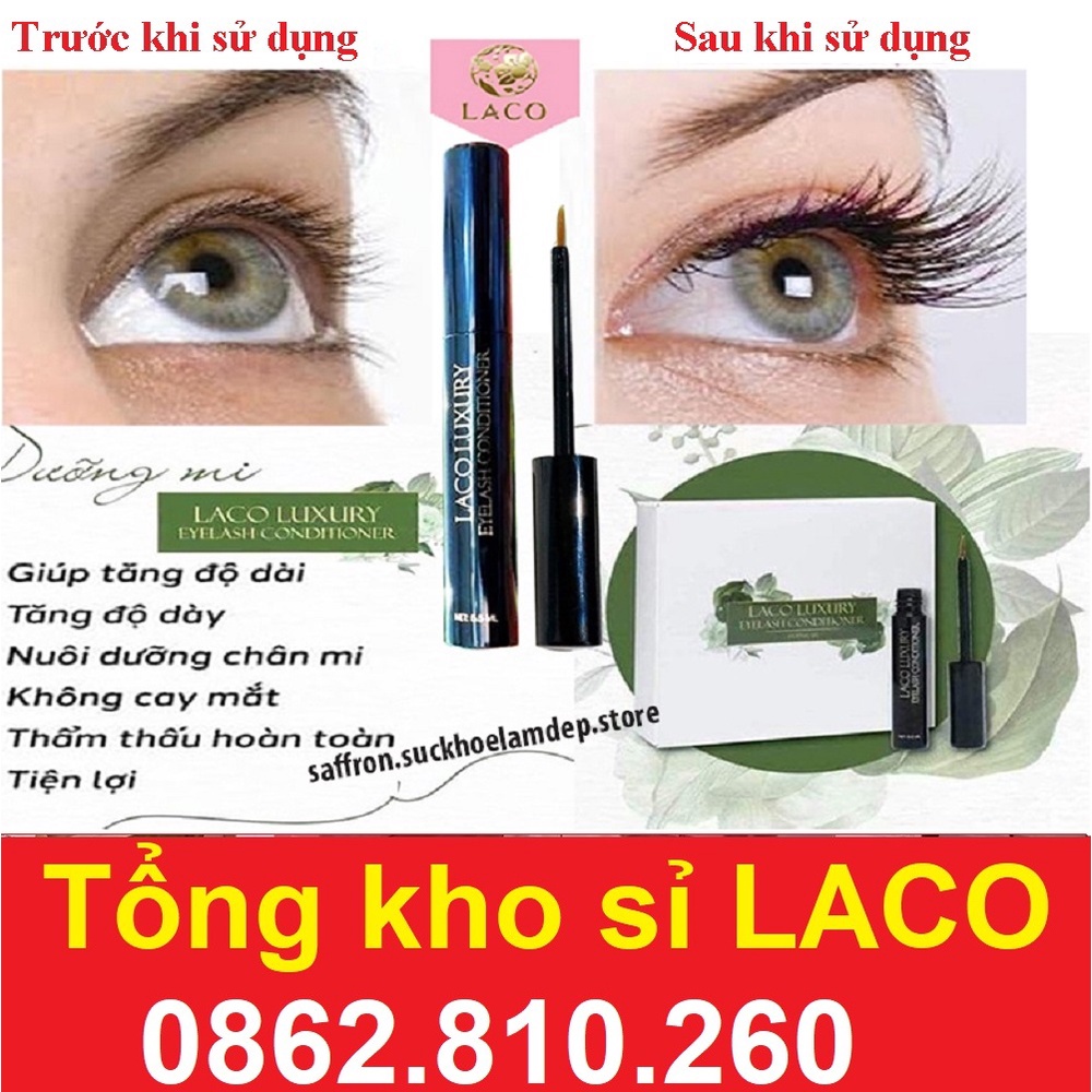 Dưỡng mi - Chuốt dài mi Laco luxury nuôi dưỡng tăng độ dài và dày mang lại hàng mi LACO LUXURY EYELASH CONDITIONER